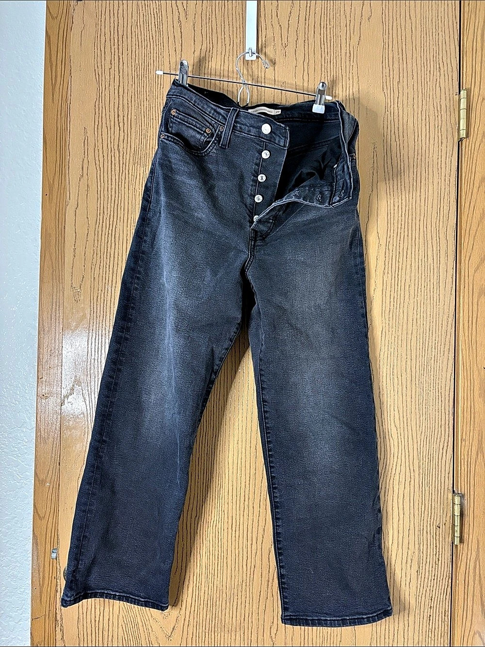 Levi's Ribcage Straight Ankle Jeans Black Waist 29